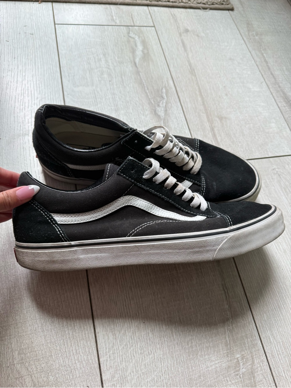 Vans Black and White Old Skool Low-Top Skate Sneakers